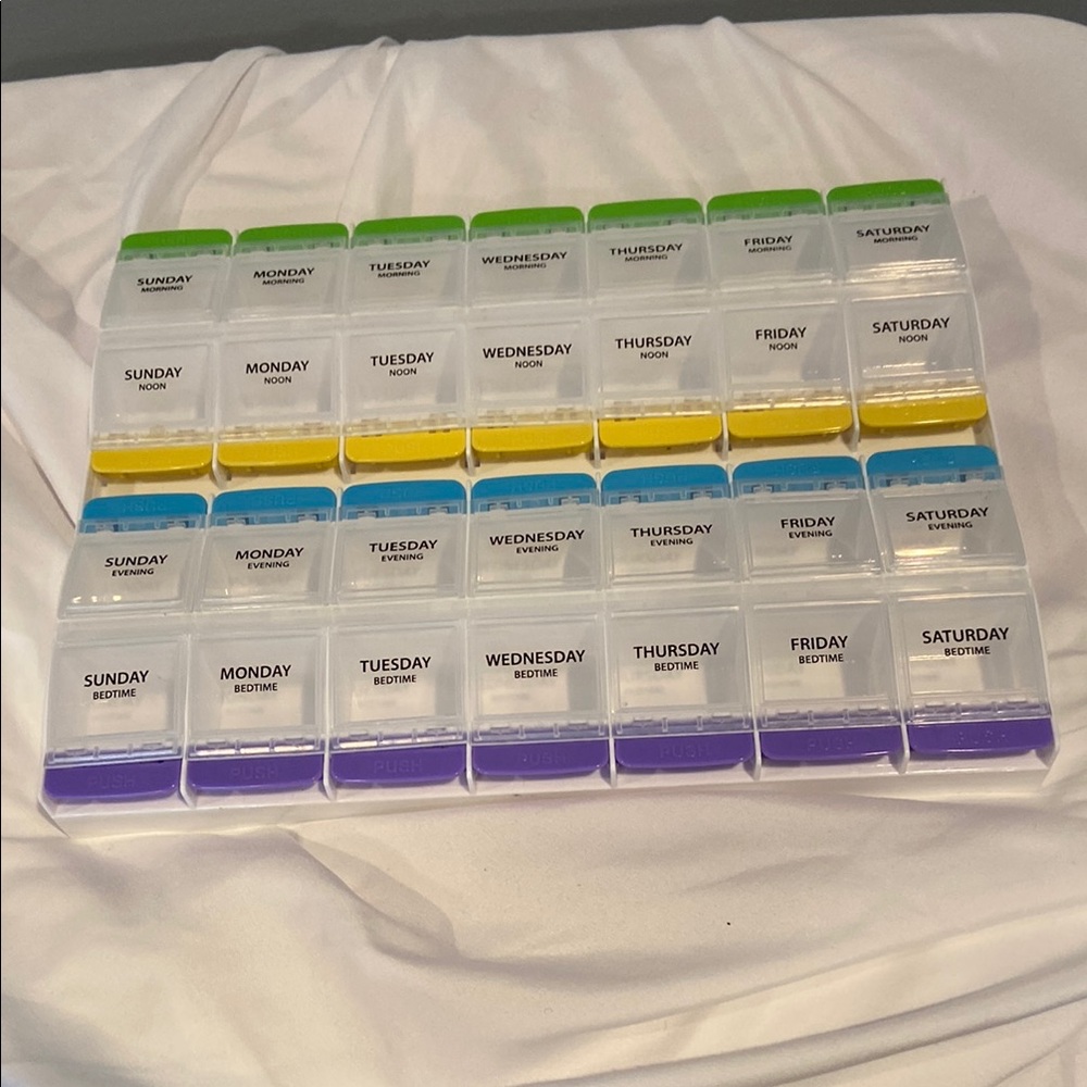 EZY Dose Weekly Pill Organizer with Color-Coded Lids